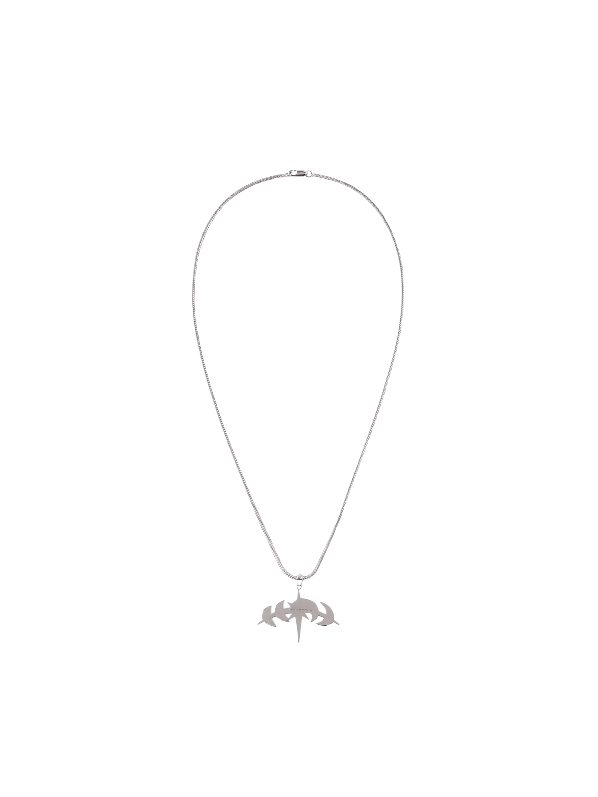 Silver Star Moon necklace with 500 mm chain, full product view