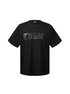 TBHNP Luminous Dawn leather patch logo cotton t-shirt, black — men's streetwear tee