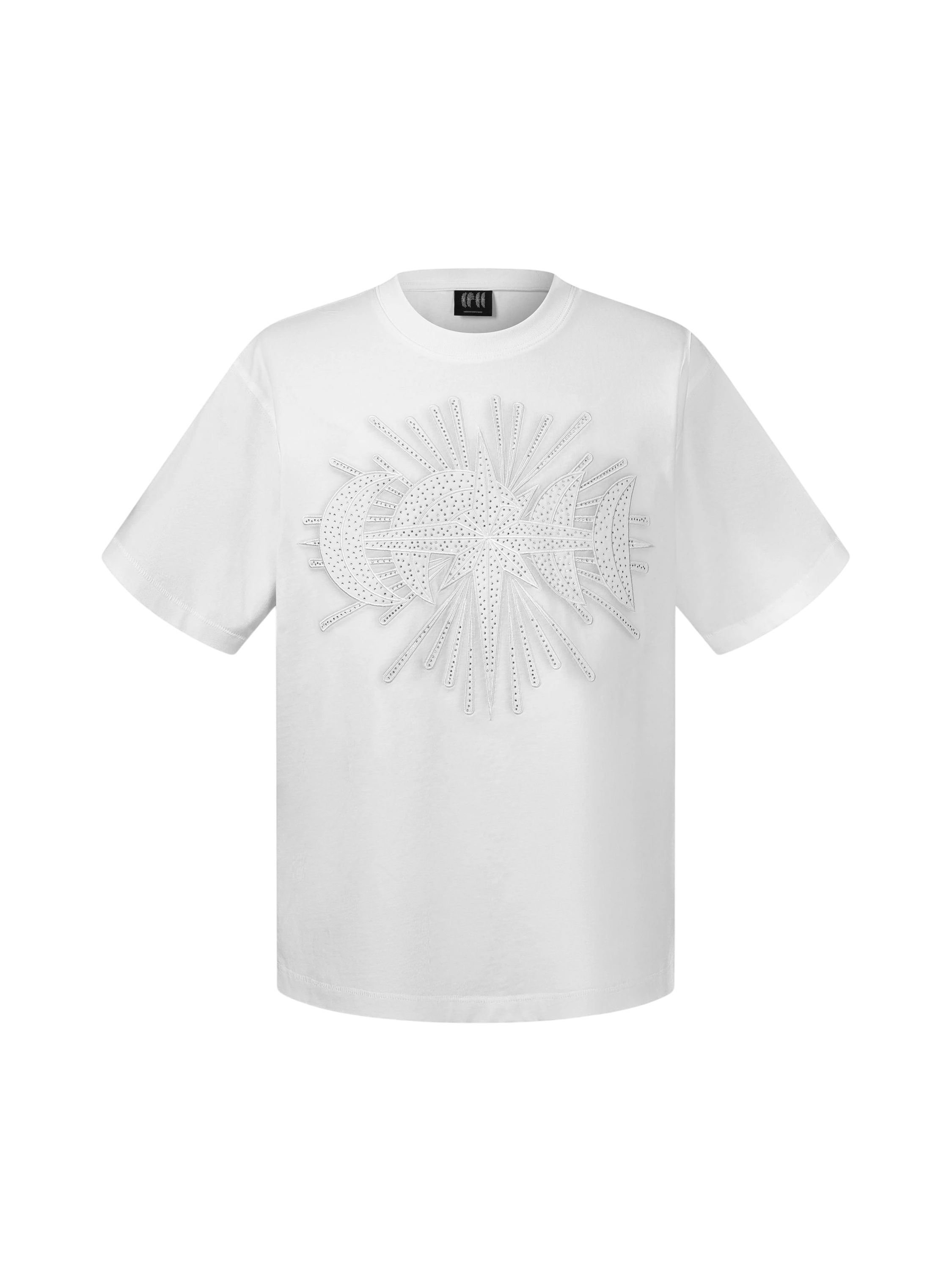 TBHNP Luminous Dawn star embroidery rhinestone cotton t-shirt — men's streetwear graphic tee