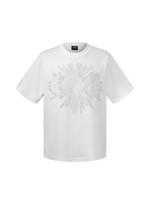 TBHNP Luminous Dawn star embroidery rhinestone cotton t-shirt — men's streetwear graphic tee