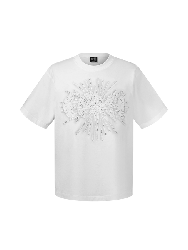 STAR EMBROIDERY RHINESTONE T-SHIRT