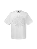LUMINOUS DAWN STAR EMBROIDERY PATCH&RHINESTONE S/S TEE