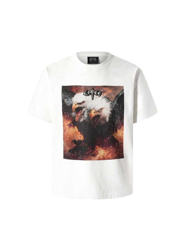 LUMINOUS DAWN DOUBLE-HEADED EAGLE PHOTO-PRINT S/S TEE