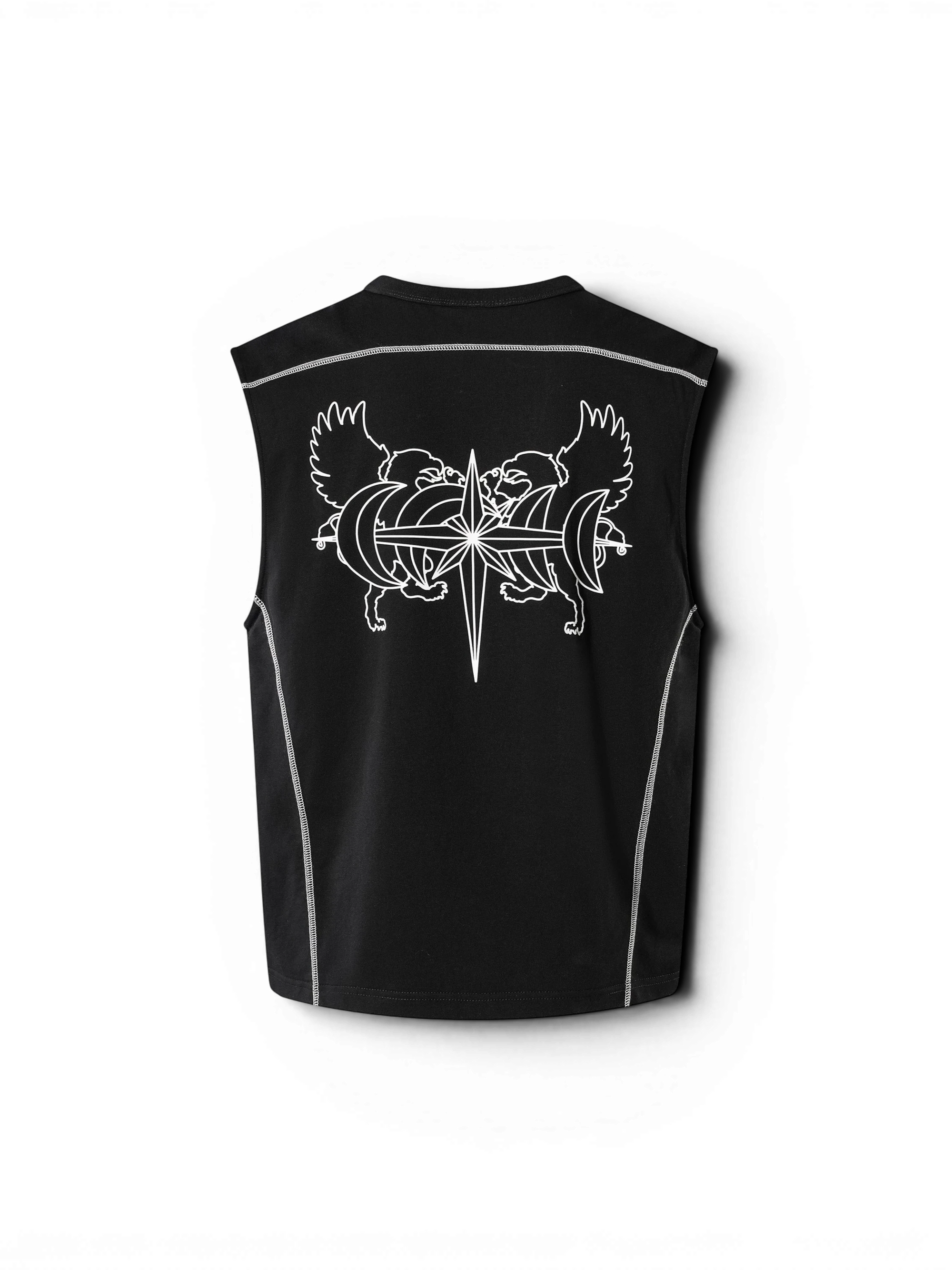 TBHNP Luminous Dawn double-headed eagle sleeveless cotton tee — men's streetwear tank top