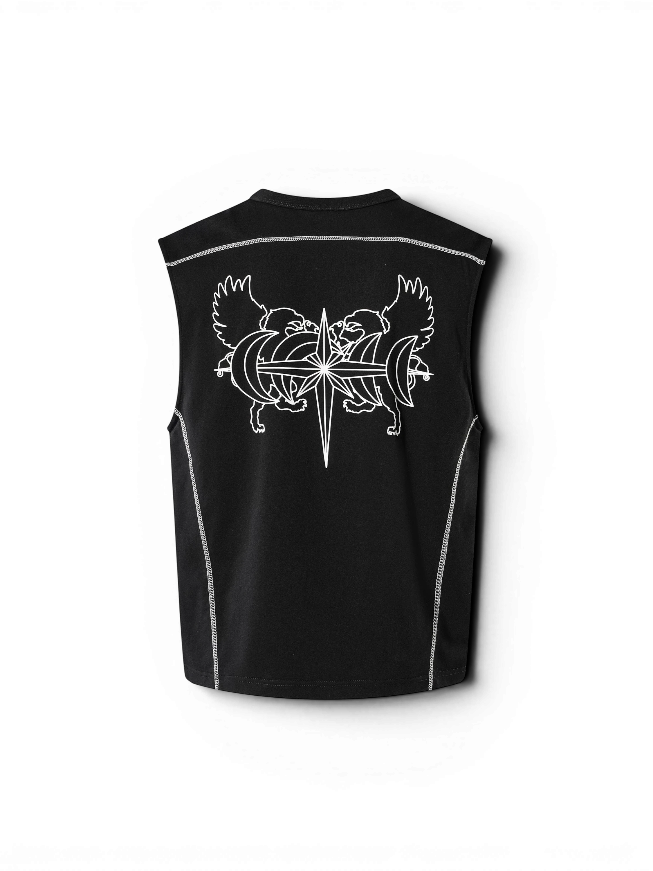 TBHNP Luminous Dawn double-headed eagle sleeveless cotton tee — men's streetwear tank top