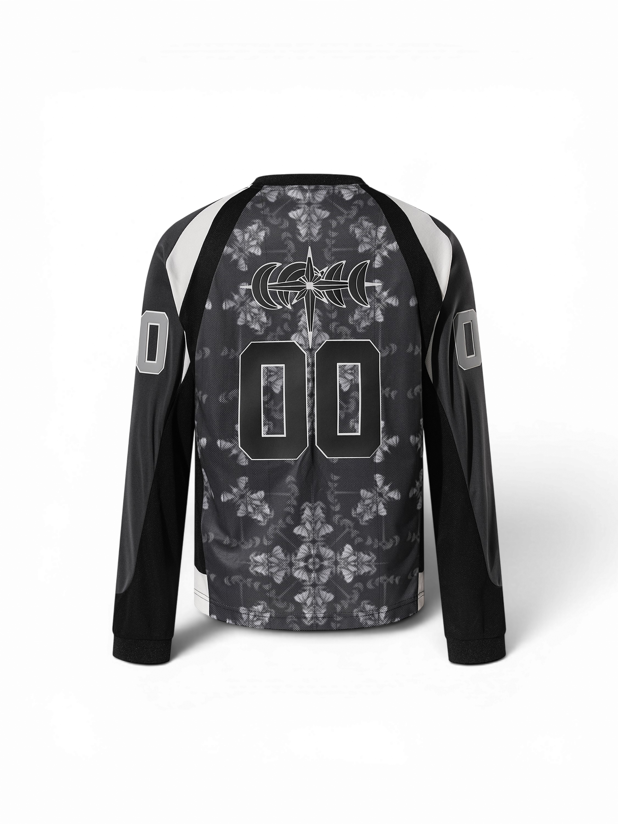 TBHNP Luminous Dawn evil bat skull-camo football jersey, dark grey — men's streetwear jersey