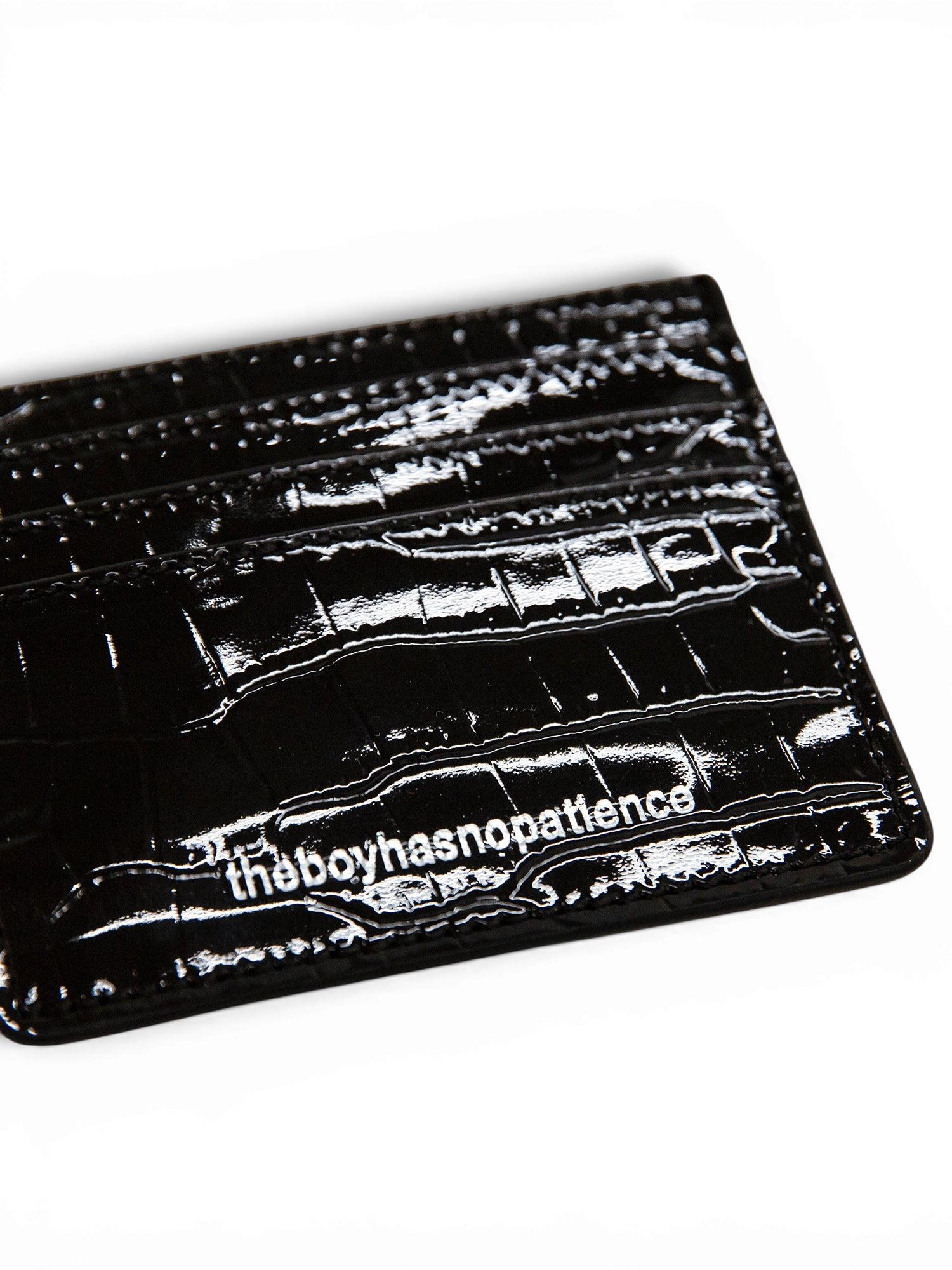 TBHNP Luminous Dawn full-grain leather card holder, black — gothic streetwear accessory
