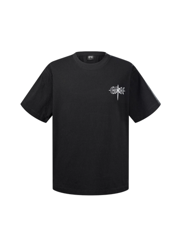 TBHNP Luminous Dawn specter flocked logo cotton t-shirt — men's streetwear graphic tee