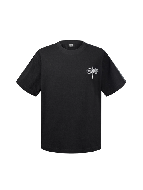TBHNP Luminous Dawn specter flocked logo cotton t-shirt — men's streetwear graphic tee