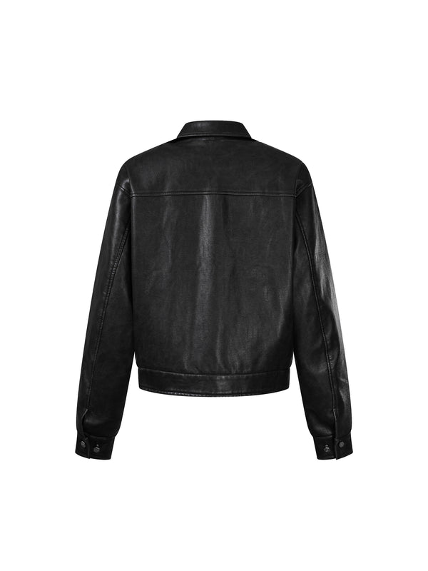 LUMINOUS DAWN KNIGHT&PEGASUS PRINTED LEATHER JACKET