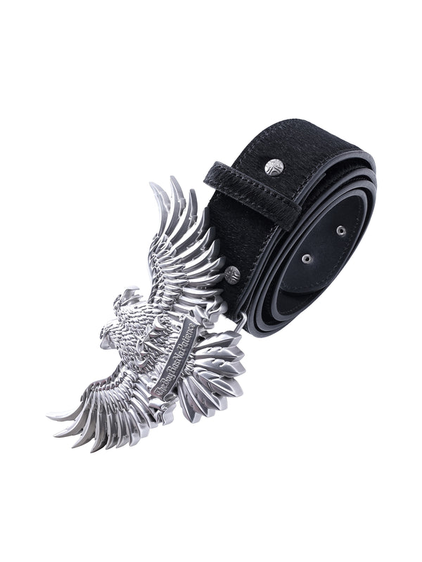 LUMINOUS DAWN DOUBLE-HEADED EAGLE HORSEHAIR LEATHER BELT