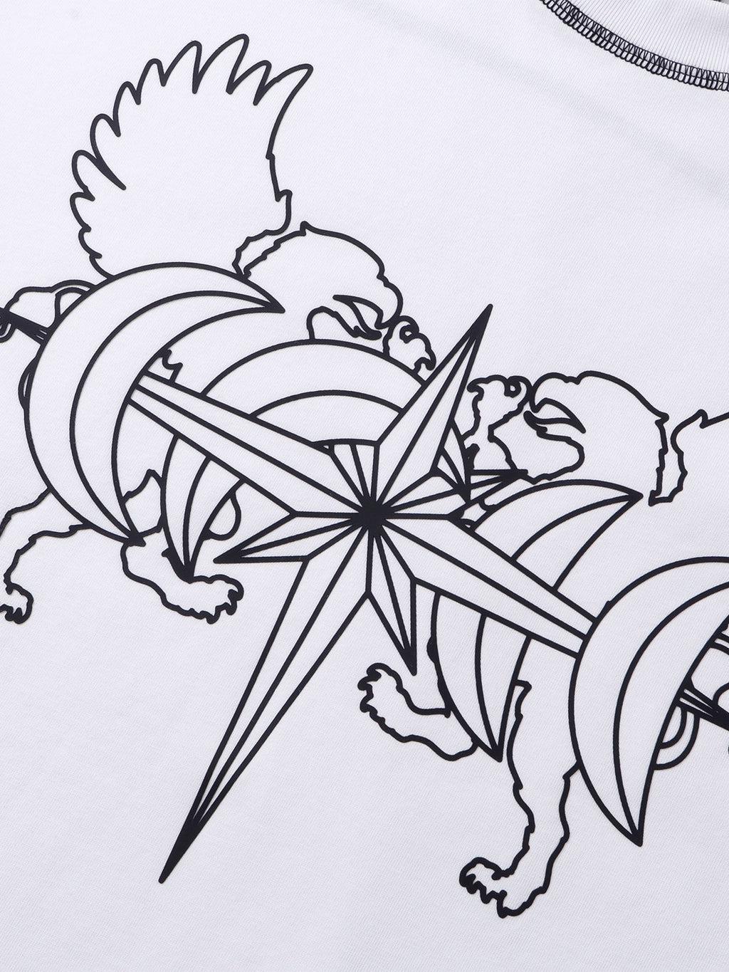 TBHNP Luminous Dawn double-headed eagle cotton t-shirt — men's streetwear graphic tee