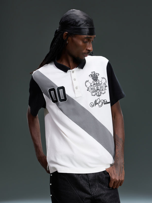 LUMINOUS DAWN DOUBLE-HEADED EAGLE EMBROIDERED POLO SHIRT