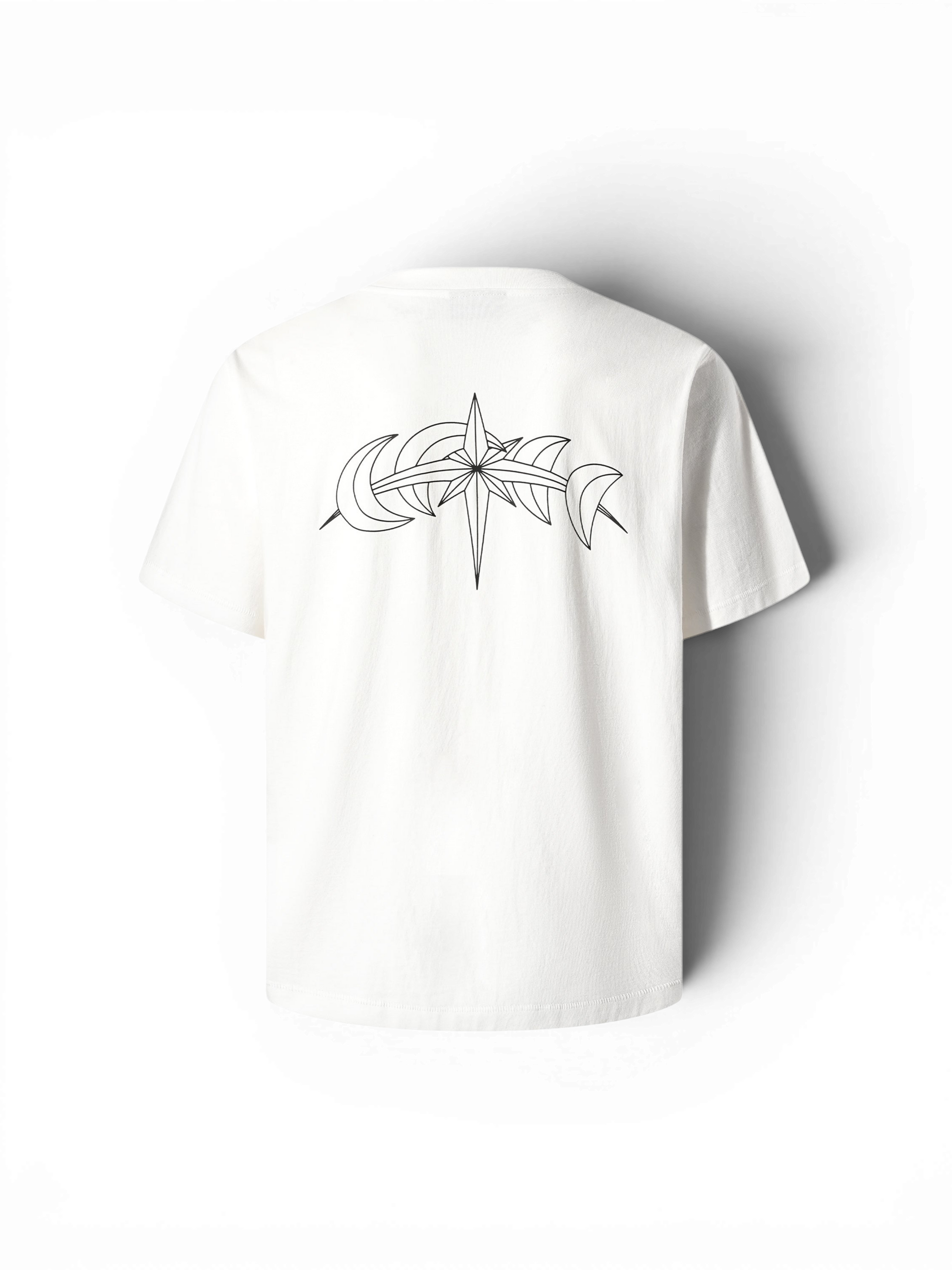 TBHNP Luminous Dawn double-headed eagle photo-print cotton t-shirt, white — men's streetwear graphic tee