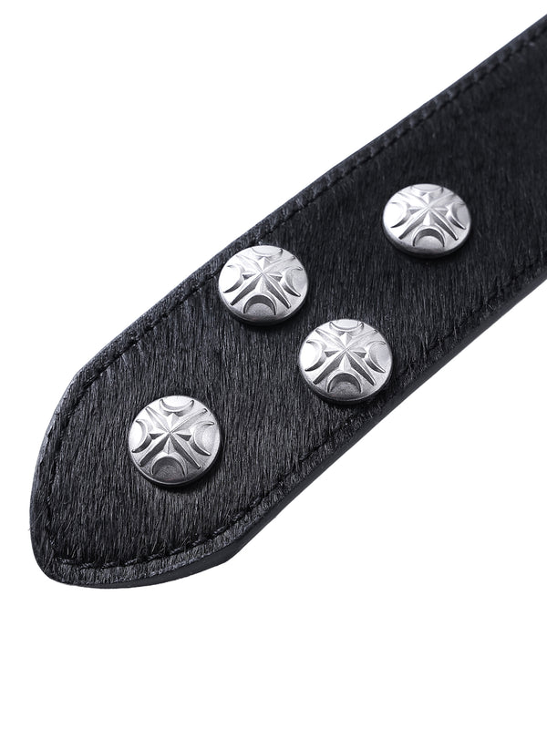 LUMINOUS DAWN DOUBLE-HEADED EAGLE HORSEHAIR LEATHER BELT