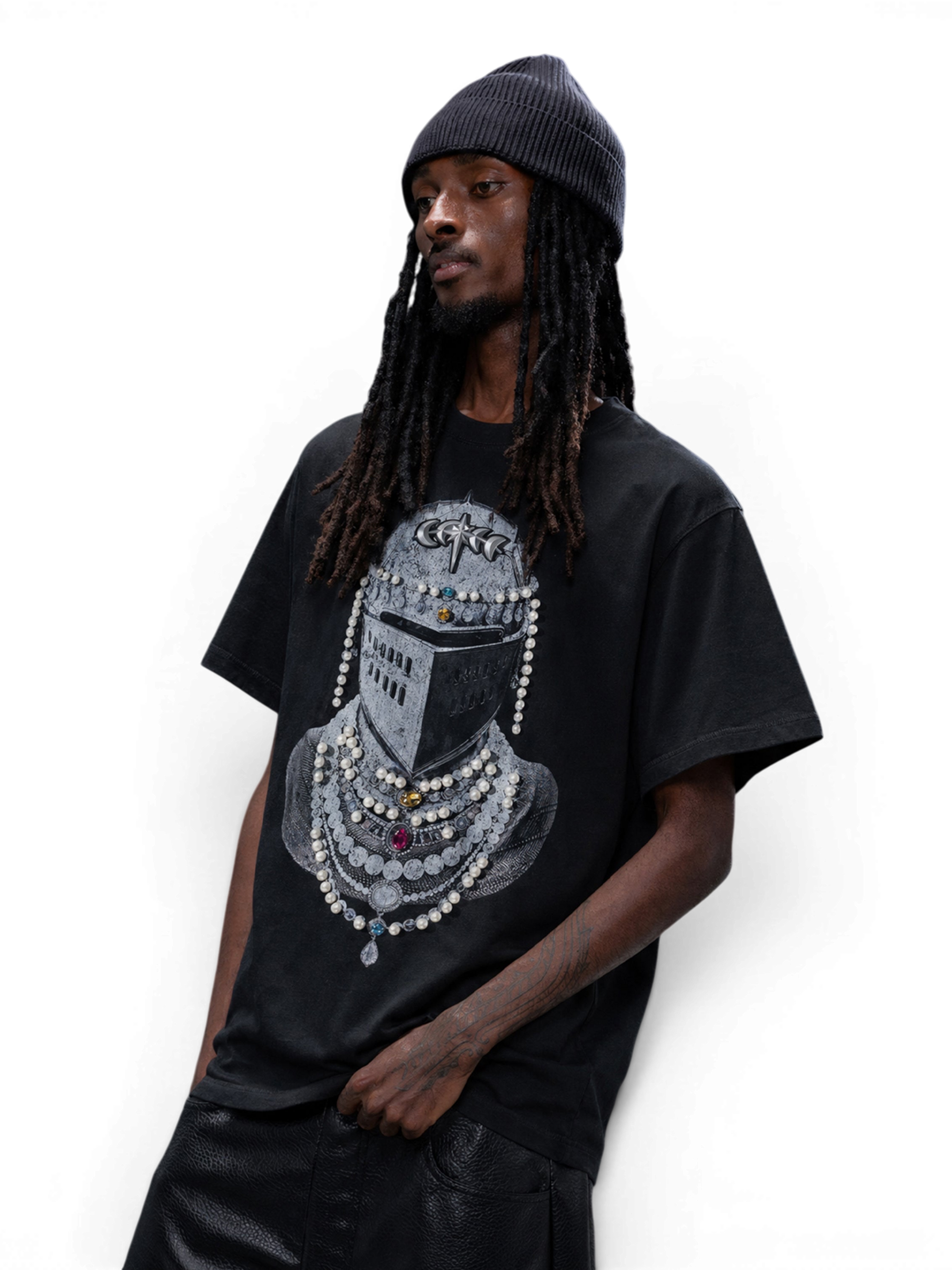 TBHNP Luminous Dawn jewel knight print cotton t-shirt — men's streetwear graphic tee