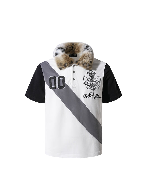 LUMINOUS DAWN DOUBLE-HEADED EAGLE EMBROIDERED POLO SHIRT