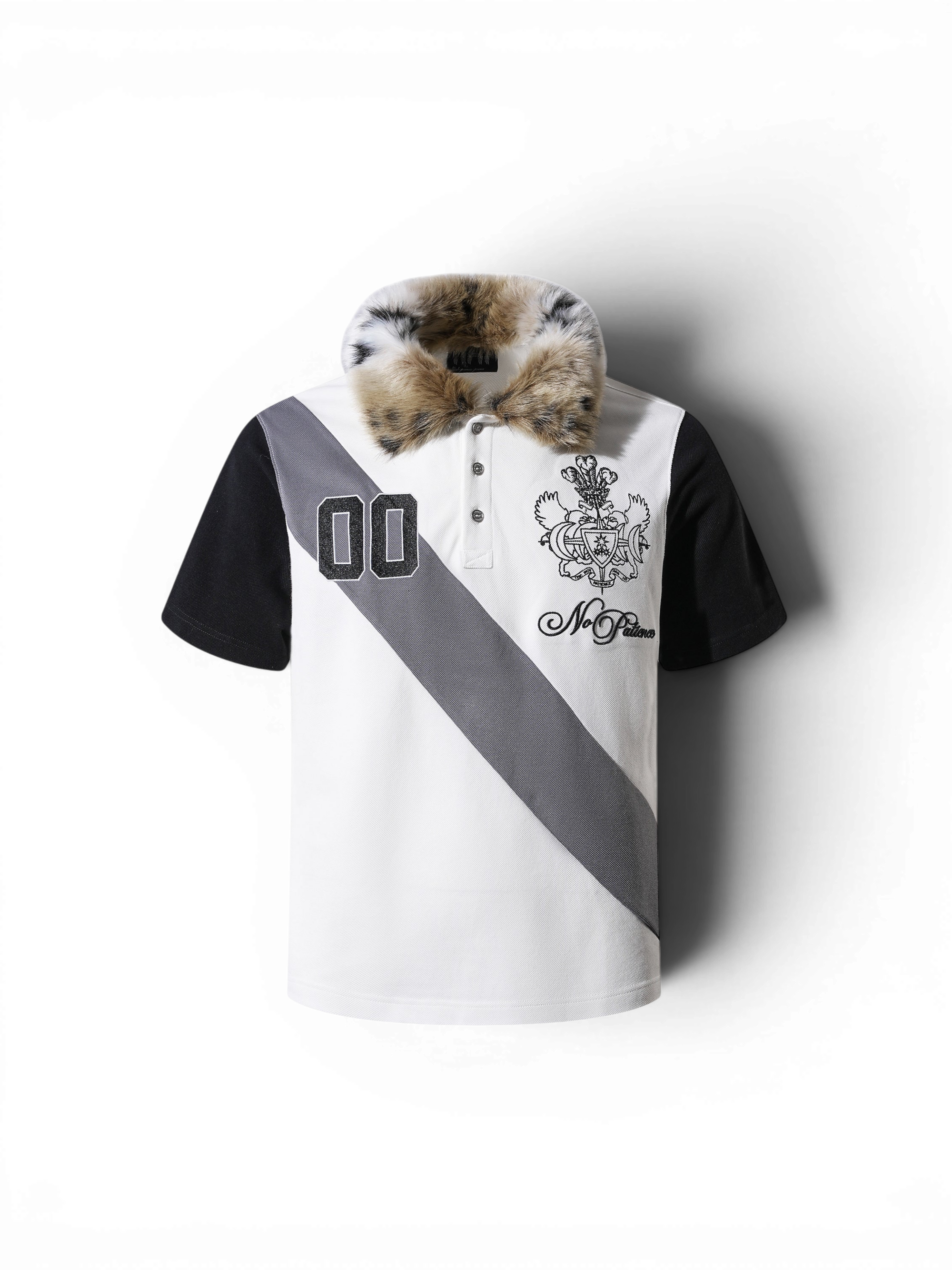 TBHNP Luminous Dawn double-headed eagle embroidered polo shirt, white — men's streetwear polo