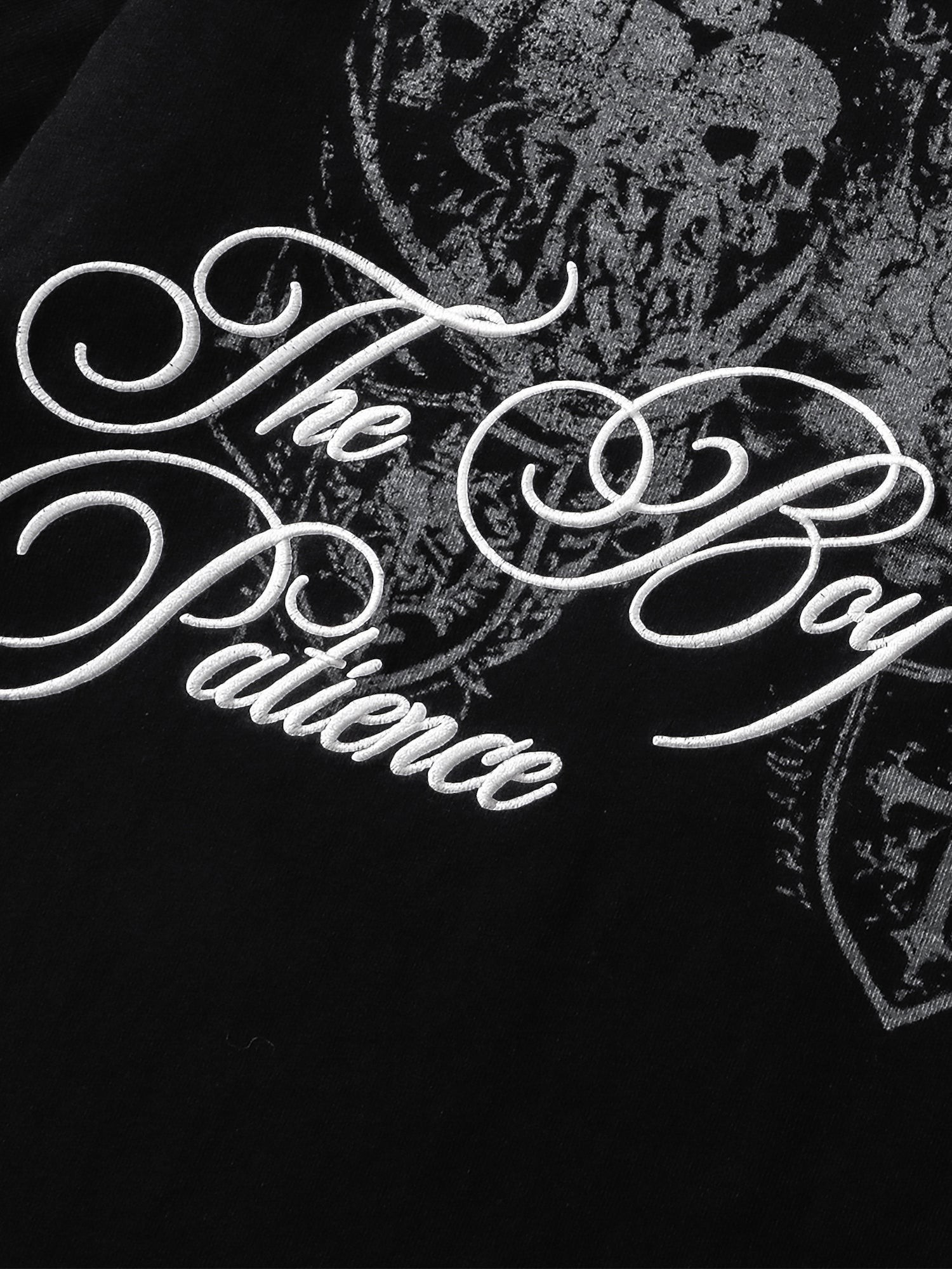 TBHNP Luminous Dawn baroque skull cotton raglan T-shirt — men's streetwear graphic tee