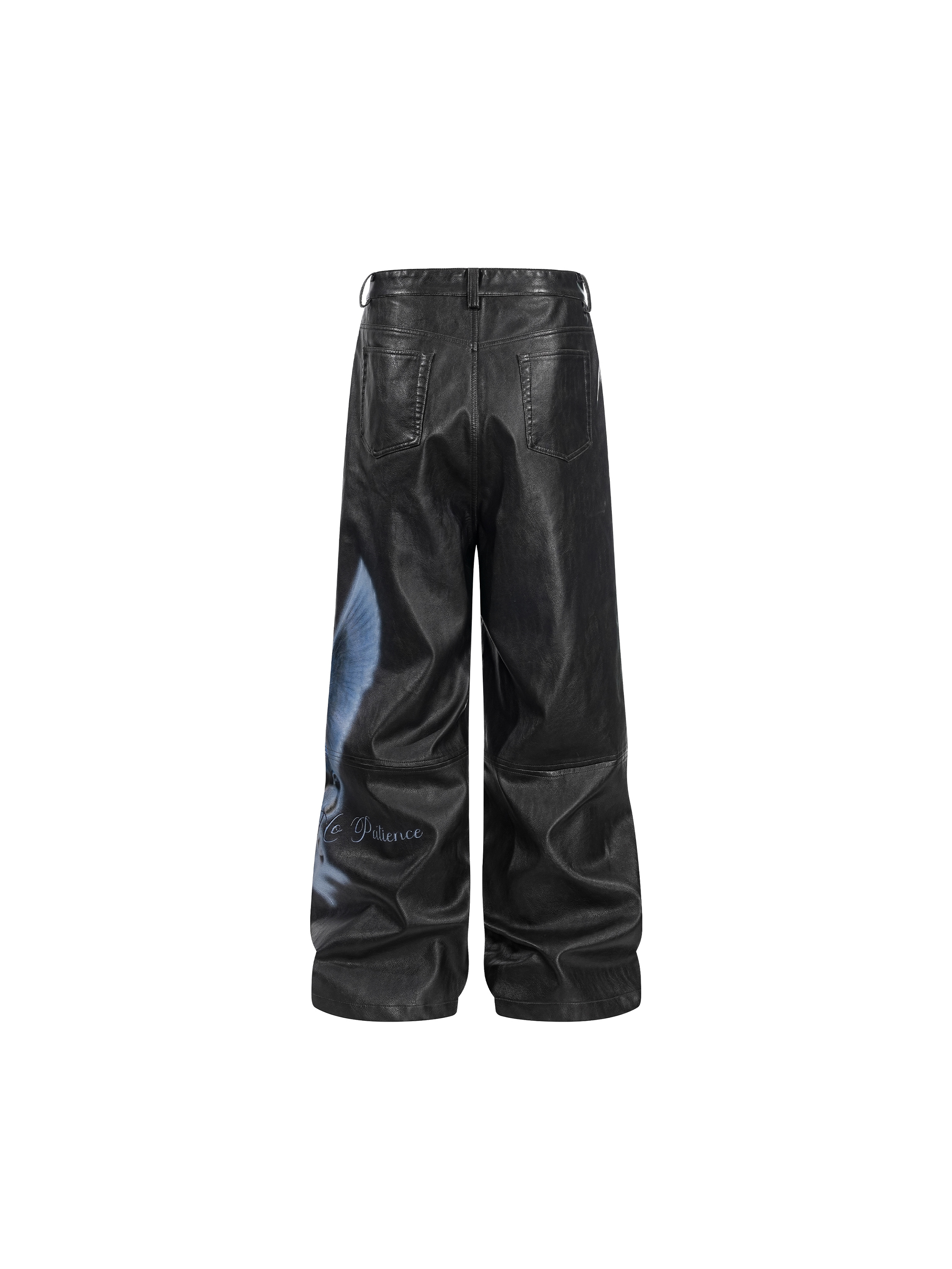 LUMINOUS DAWN KNIGHT&PEGASUS PRINTED LEATHER PANTS