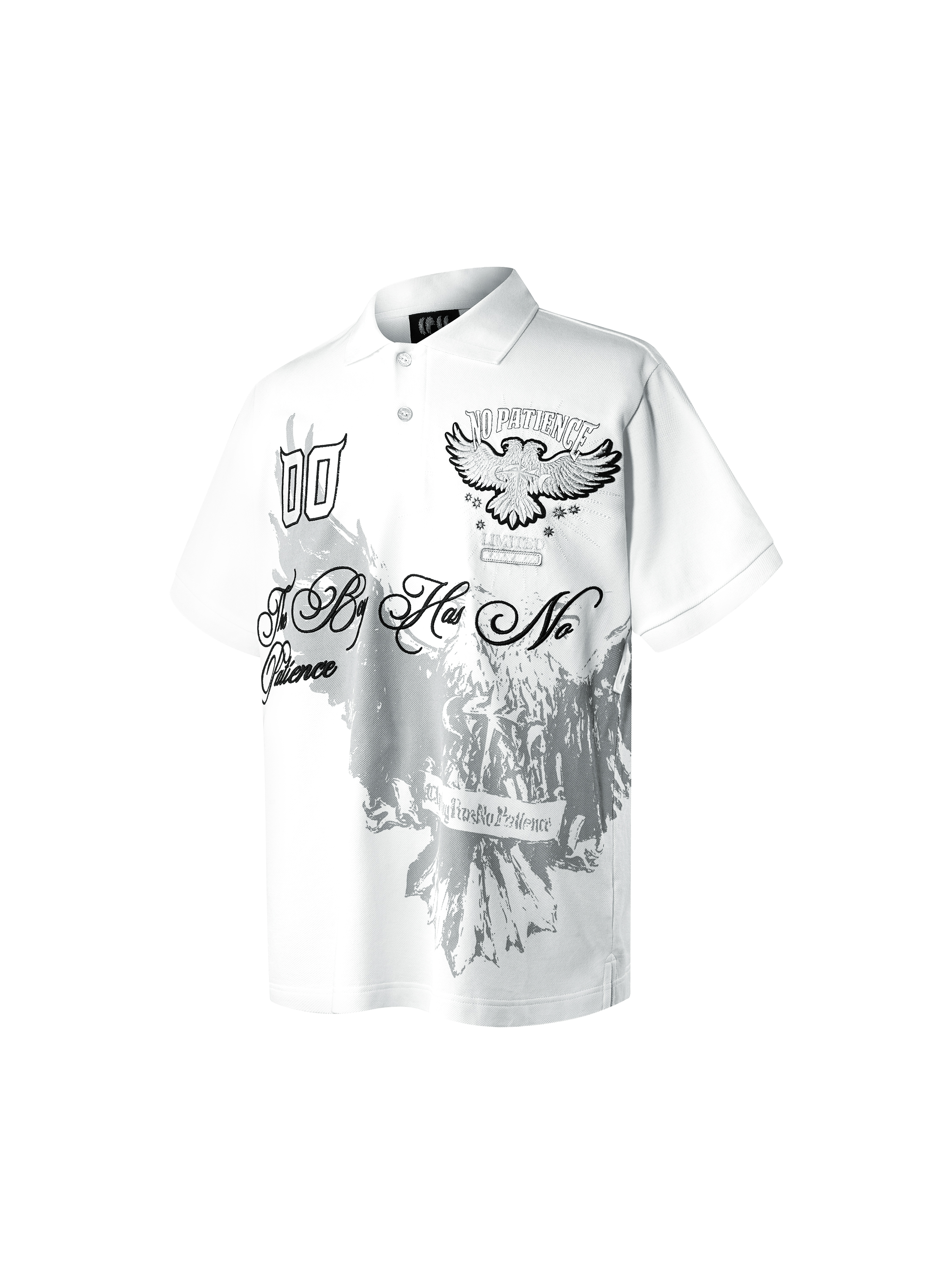 LUMINOUS DAWN DOUBLE-HEADED EAGLE EMBROIDERED POLO SHIRT