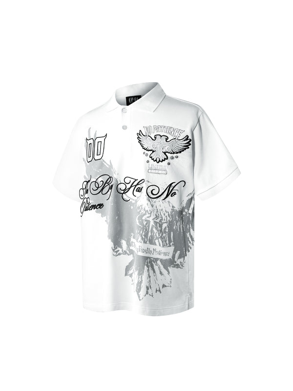 LUMINOUS DAWN DOUBLE-HEADED EAGLE EMBROIDERED POLO SHIRT