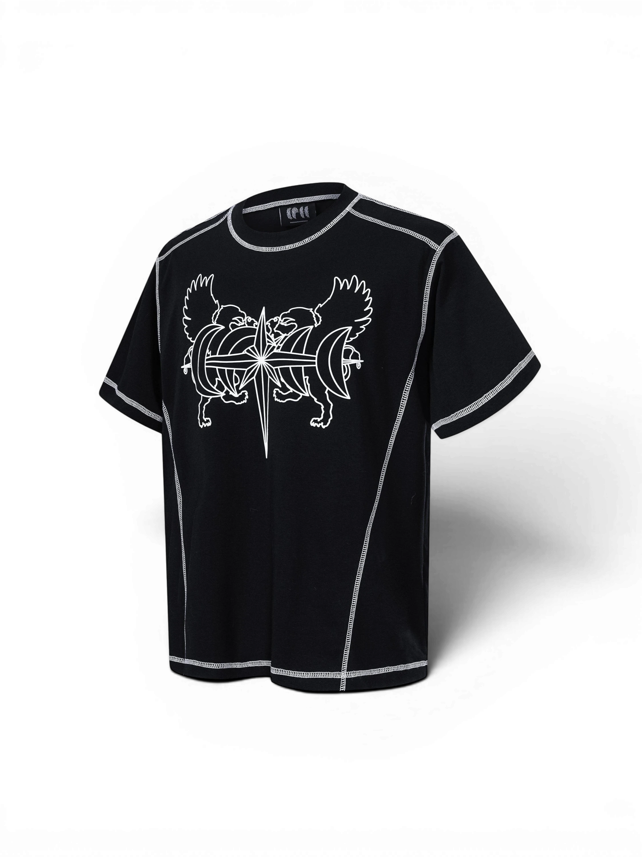 TBHNP Luminous Dawn double-headed eagle cotton t-shirt — men's streetwear graphic tee