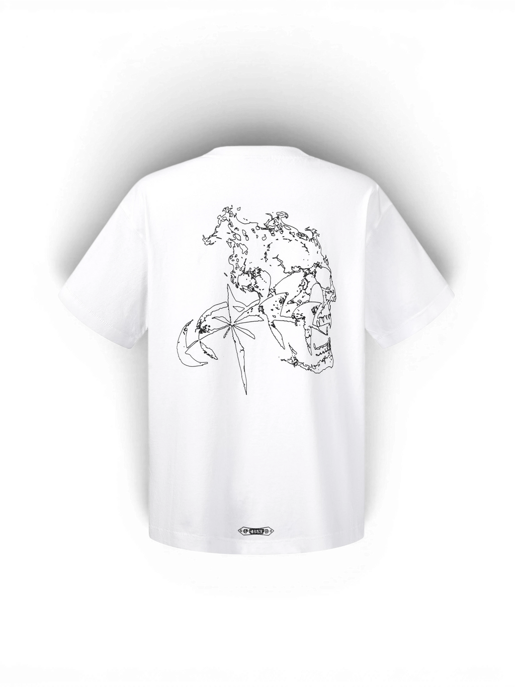 LUMINOUS DAWN SPECTER FLOCKED LOGO T-SHIRT