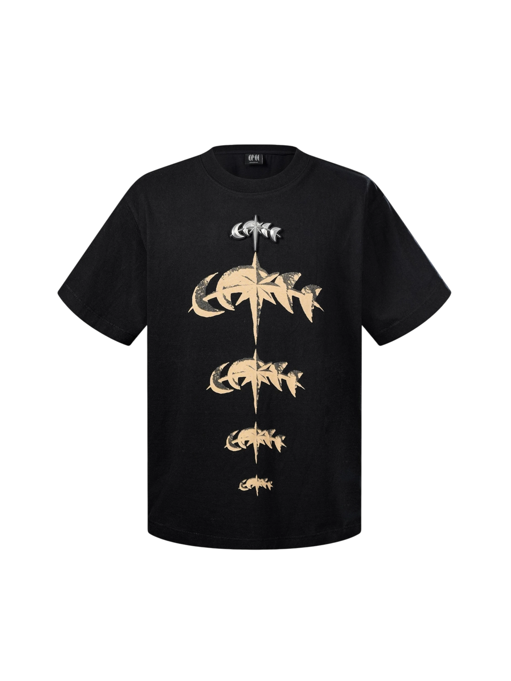 LUMINOUS DAWN FADED GOLD PRINT T-SHIRT