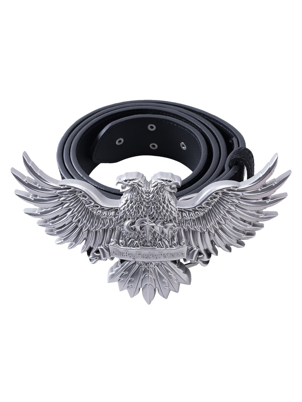 LUMINOUS DAWN DOUBLE-HEADED EAGLE HORSEHAIR LEATHER BELT