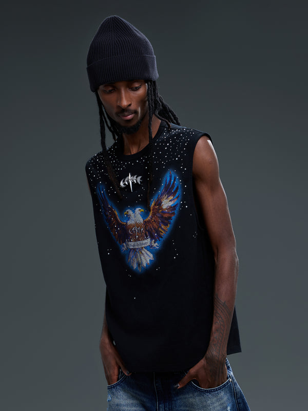 LUMINOUS DAWN DOUBLE-HEADED EAGLE RHINESTONE VEST
