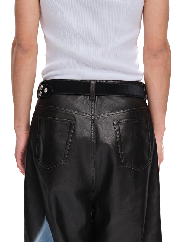 LUMINOUS DAWN DOUBLE-HEADED EAGLE HORSEHAIR LEATHER BELT