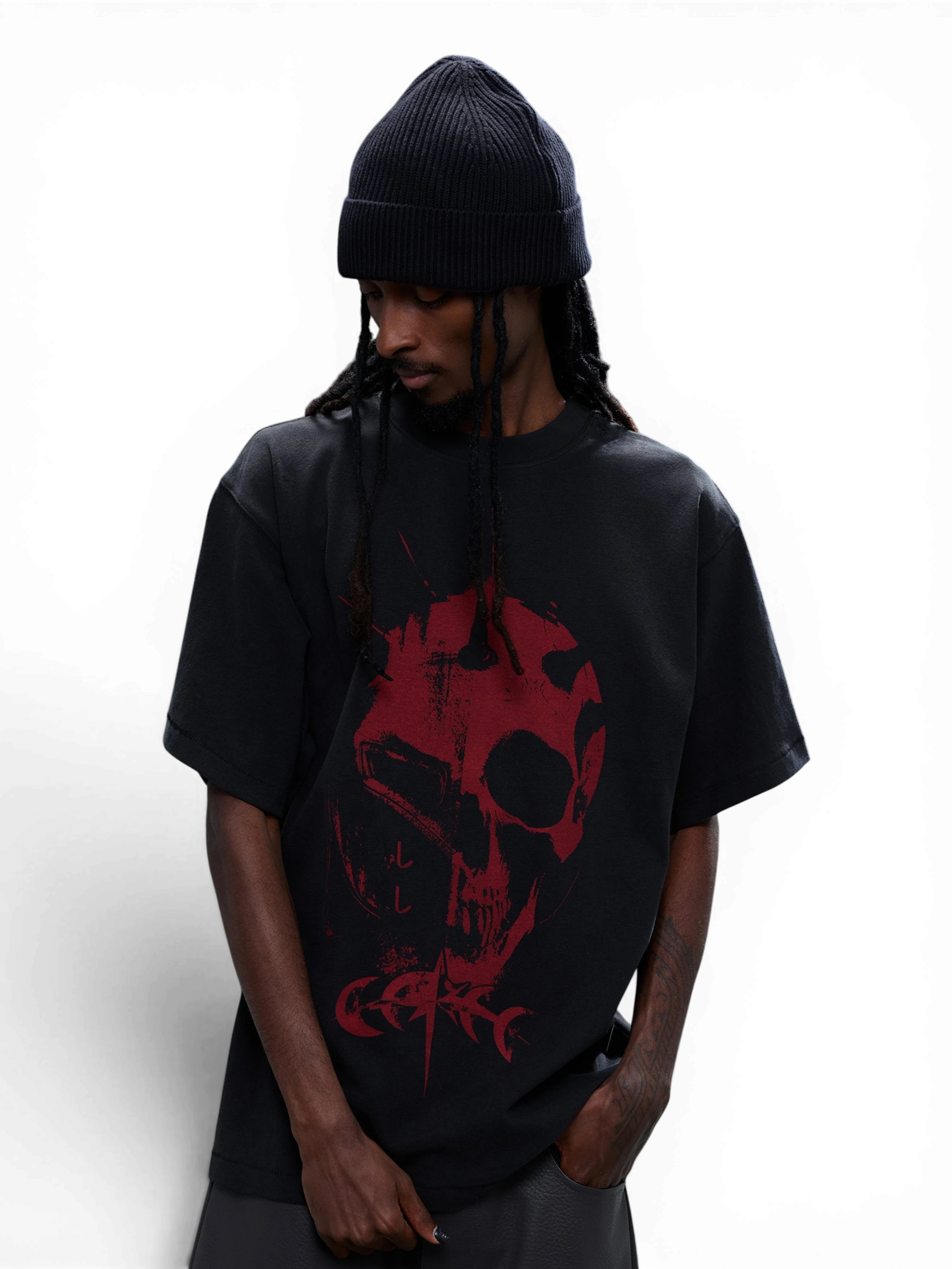 LUMINOUS DAWN GHOST & KNIGHT DISTRESSED T-SHIRT