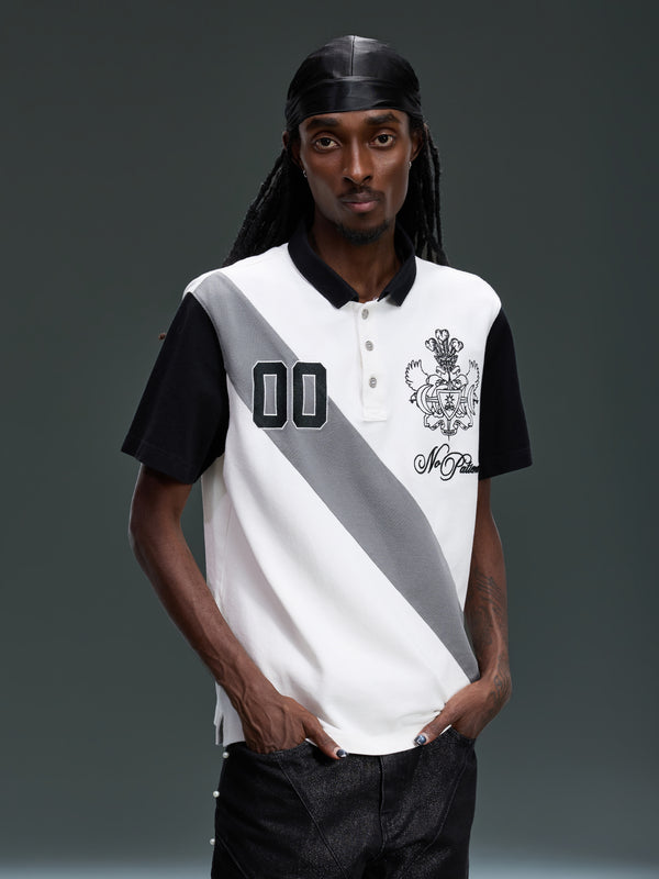 LUMINOUS DAWN DOUBLE-HEADED EAGLE EMBROIDERED POLO SHIRT