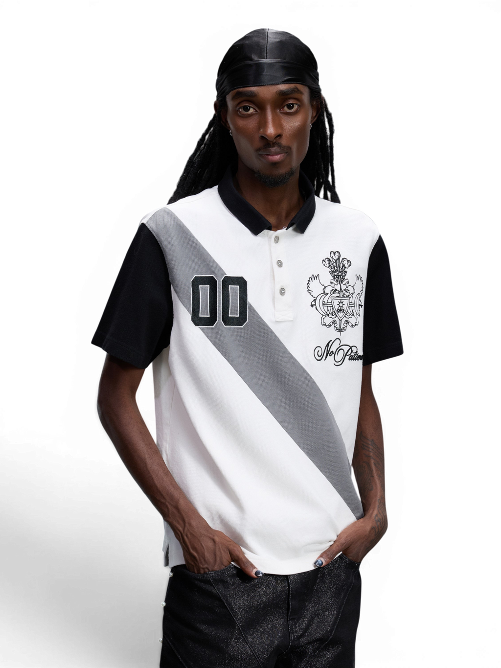 LUMINOUS DAWN DOUBLE-HEADED EAGLE EMBROIDERED POLO SHIRT
