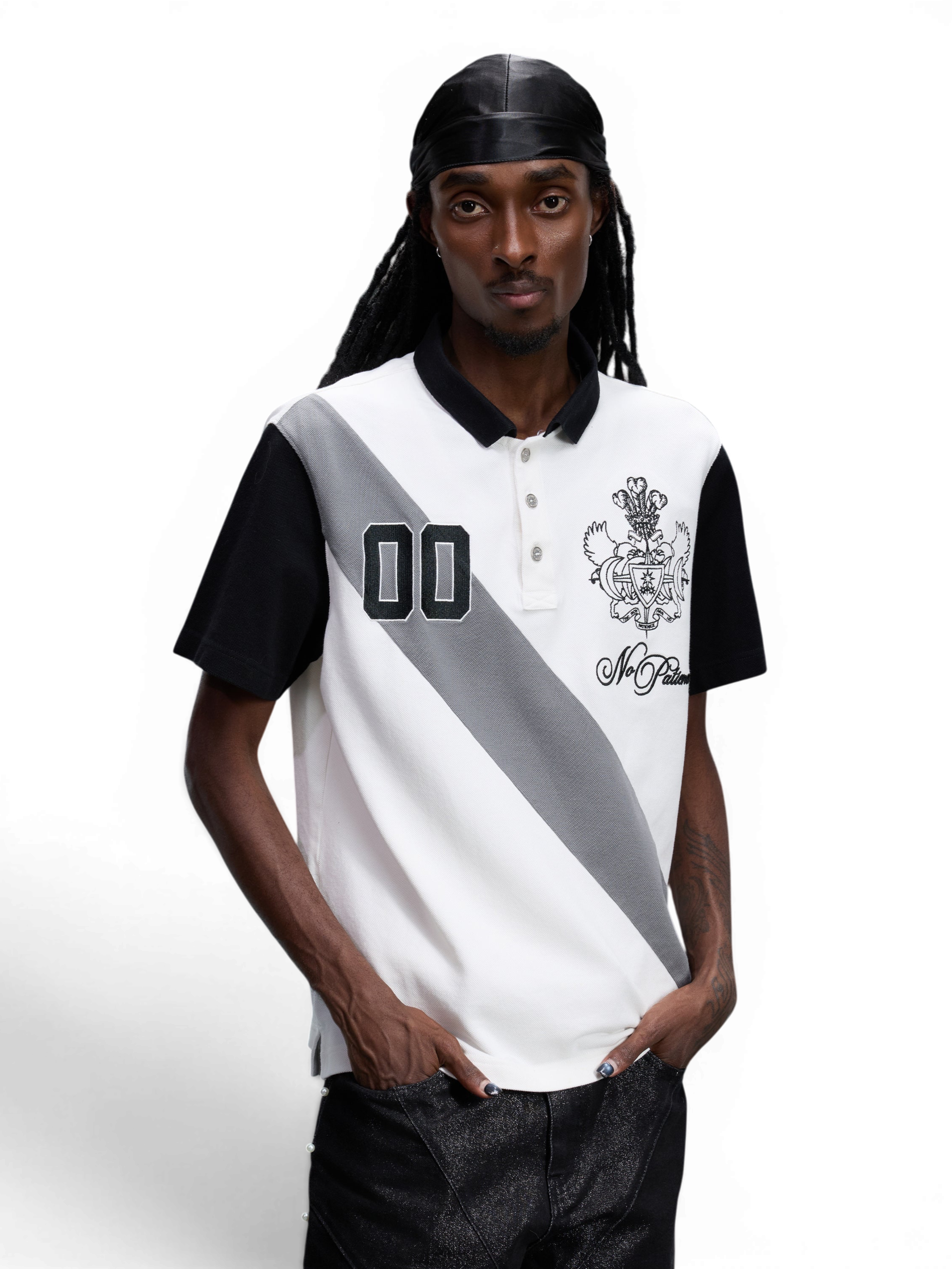 LUMINOUS DAWN DOUBLE-HEADED EAGLE EMBROIDERED POLO SHIRT