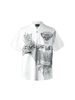 TBHNP Luminous Dawn double-headed eagle embroidered polo shirt — men's streetwear polo
