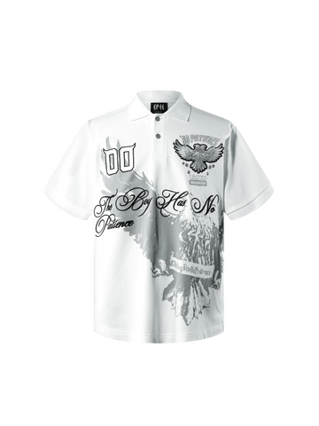 TBHNP Luminous Dawn double-headed eagle embroidered polo shirt — men's streetwear polo