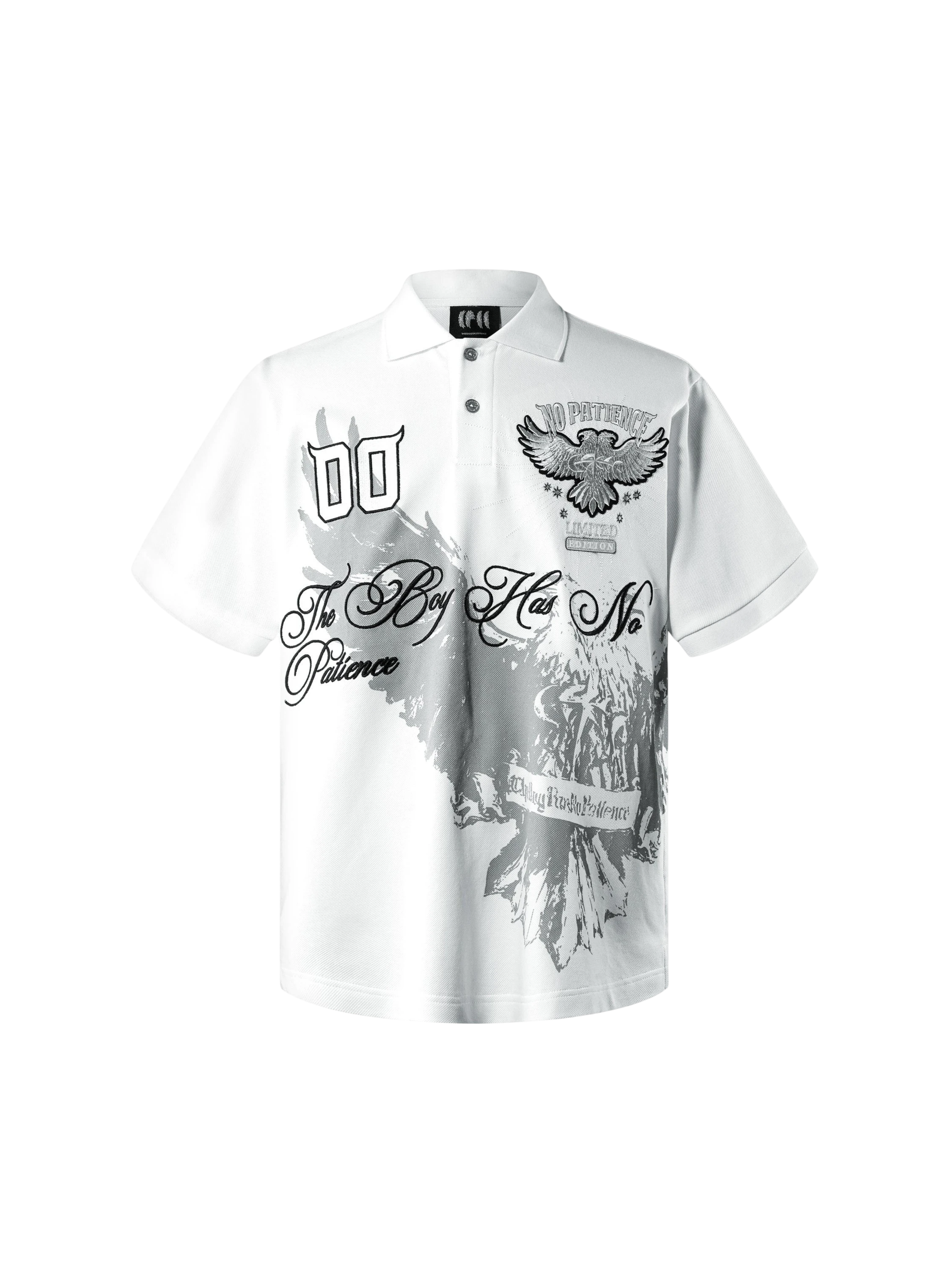 TBHNP Luminous Dawn double-headed eagle embroidered polo shirt — men's streetwear polo