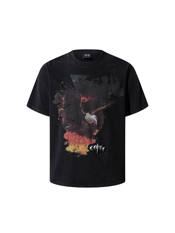 LUMINOUS DAWN DOUBLE-HEADED EAGLE WASHED S/S TEE