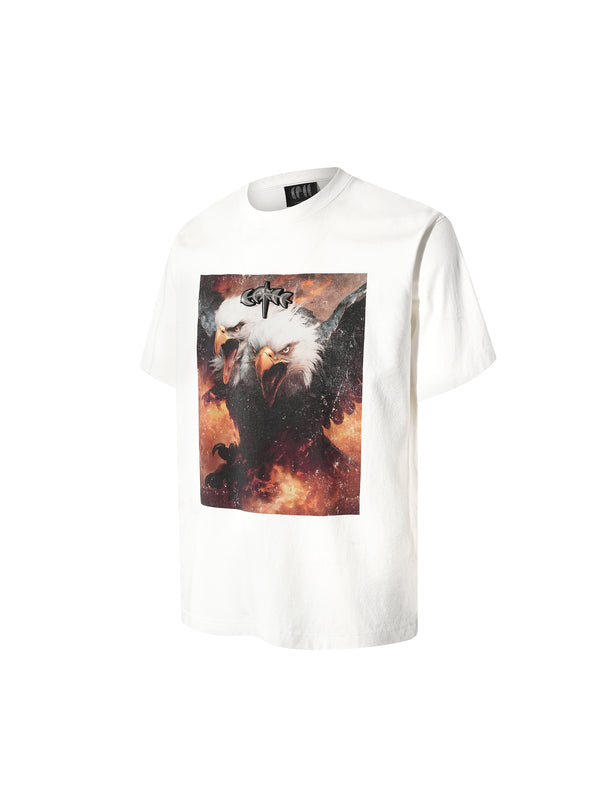 LUMINOUS DAWN DOUBLE-HEADED EAGLE PHOTO-PRINT S/S TEE