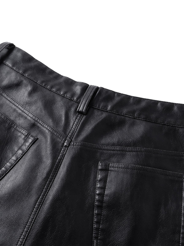 LUMINOUS DAWN KNIGHT&PEGASUS PRINTED LEATHER PANTS