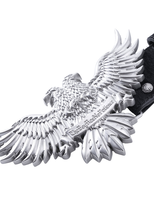 LUMINOUS DAWN DOUBLE-HEADED EAGLE HORSEHAIR LEATHER BELT