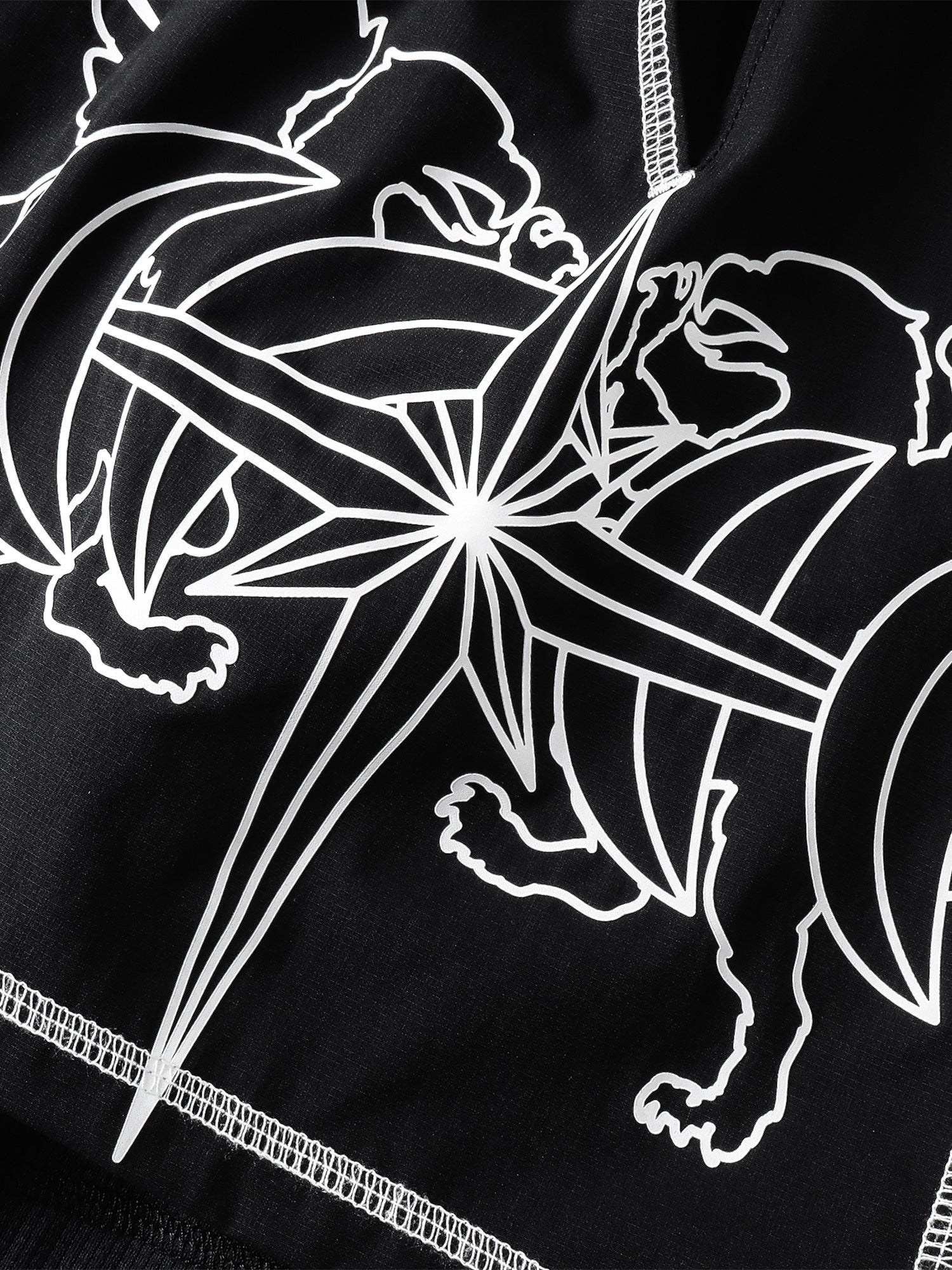 TBHNP Luminous Dawn double-headed eagle layered sports shorts — men's streetwear shorts