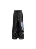 LUMINOUS DAWN KNIGHT&PEGASUS PRINTED LEATHER PANTS
