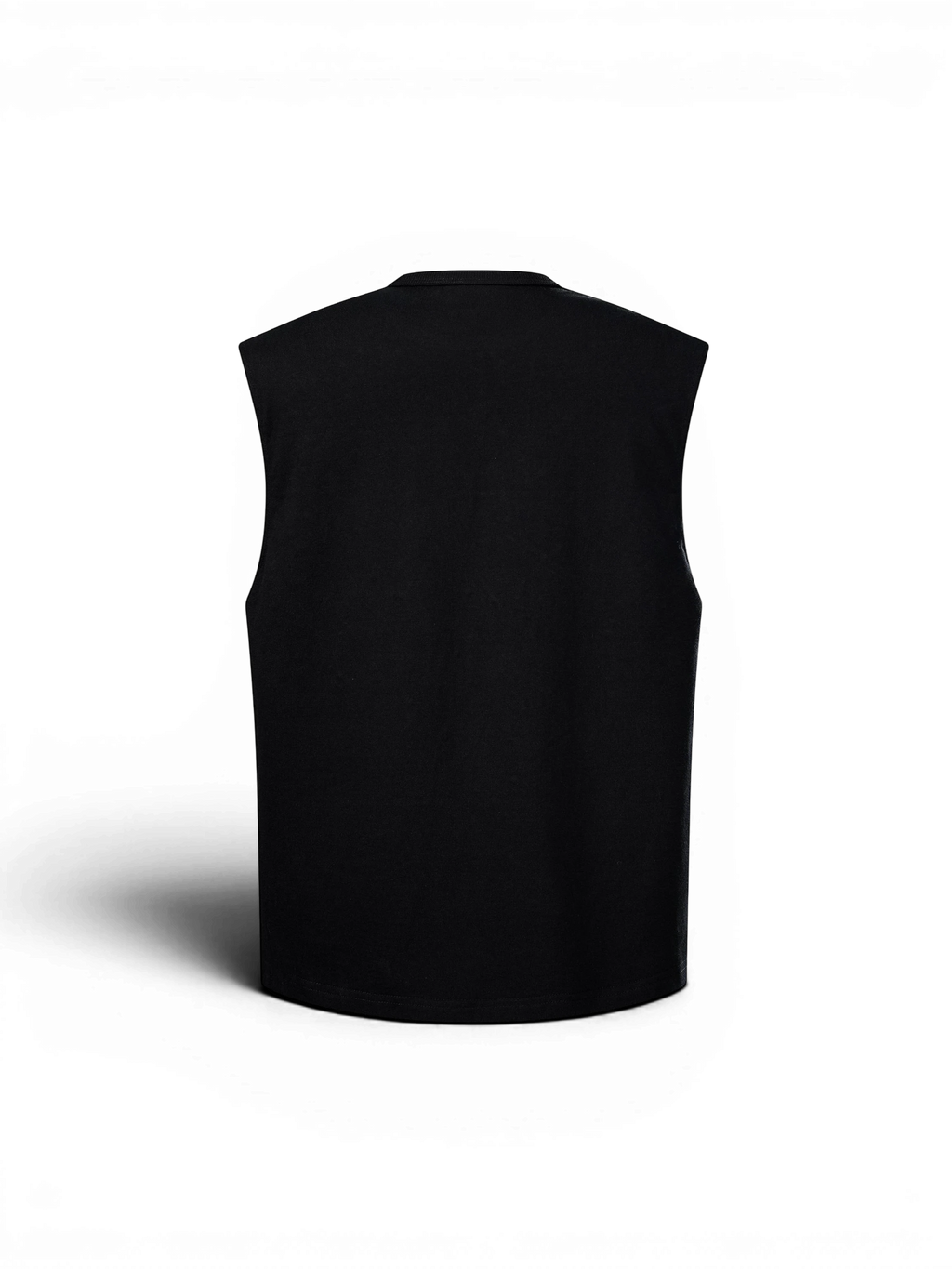 TBHNP Luminous Dawn double-headed eagle rhinestone cotton tank top, black — men's streetwear sleeveless tee