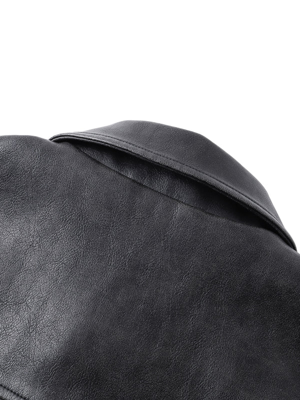 LUMINOUS DAWN KNIGHT&PEGASUS PRINTED LEATHER JACKET