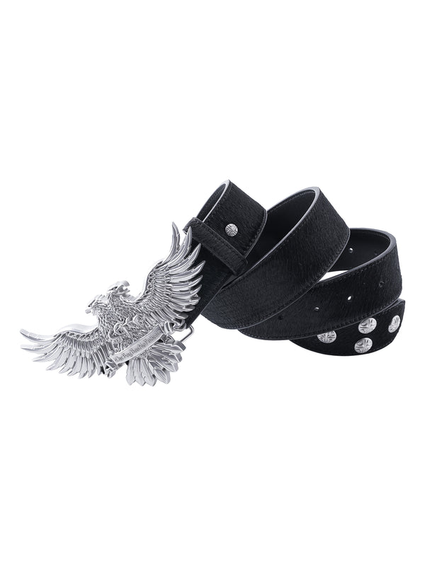 LUMINOUS DAWN DOUBLE-HEADED EAGLE HORSEHAIR LEATHER BELT