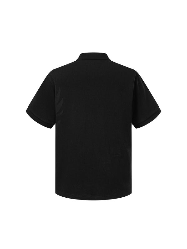 LUMINOUS DAWN DOUBLE-HEADED EAGLE EMBROIDERED POLO SHIRT