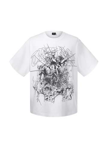 TBHNP Luminous Dawn broken ruins print cotton t-shirt — men's streetwear graphic tee